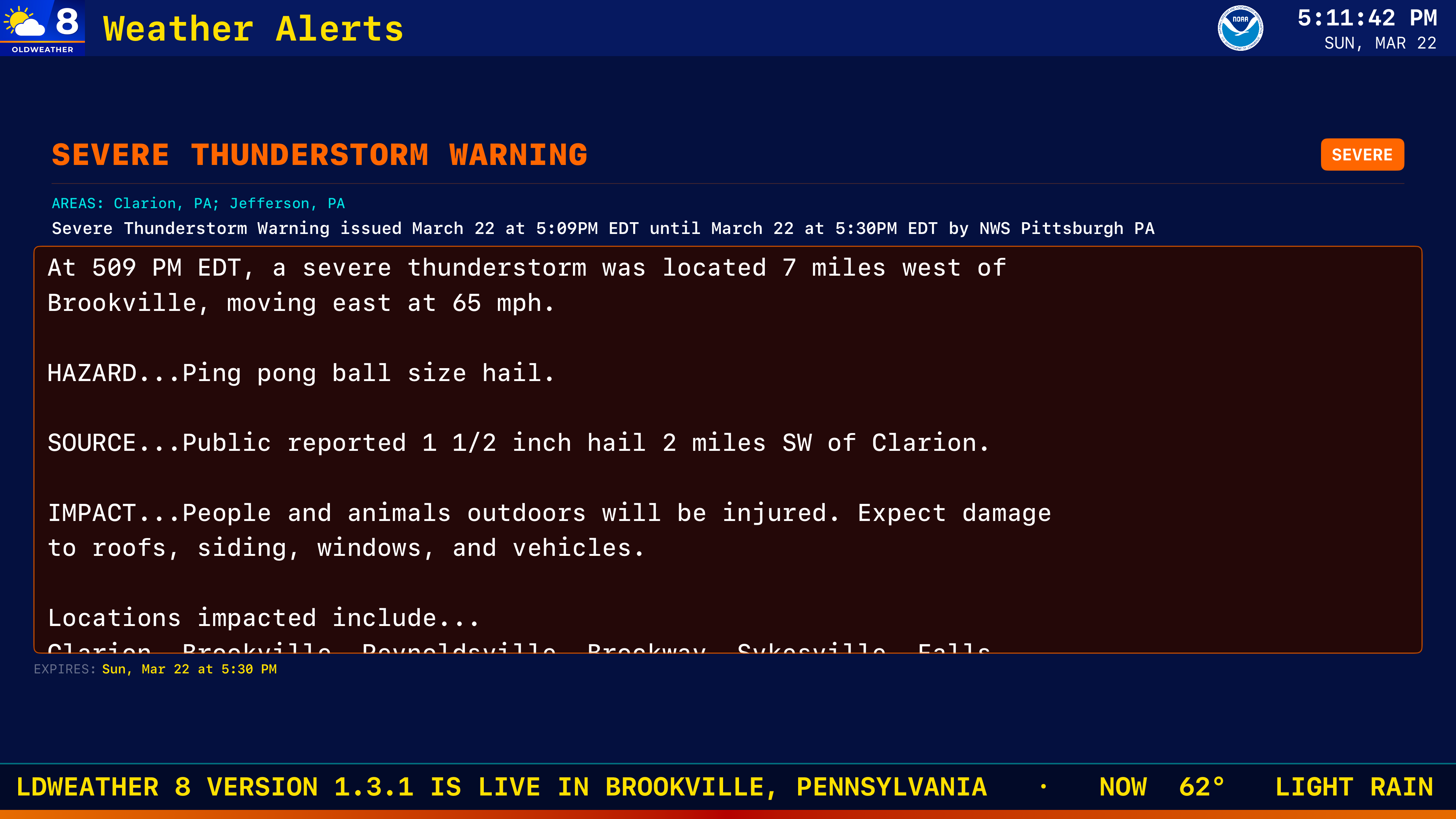 Weather Alerts slide